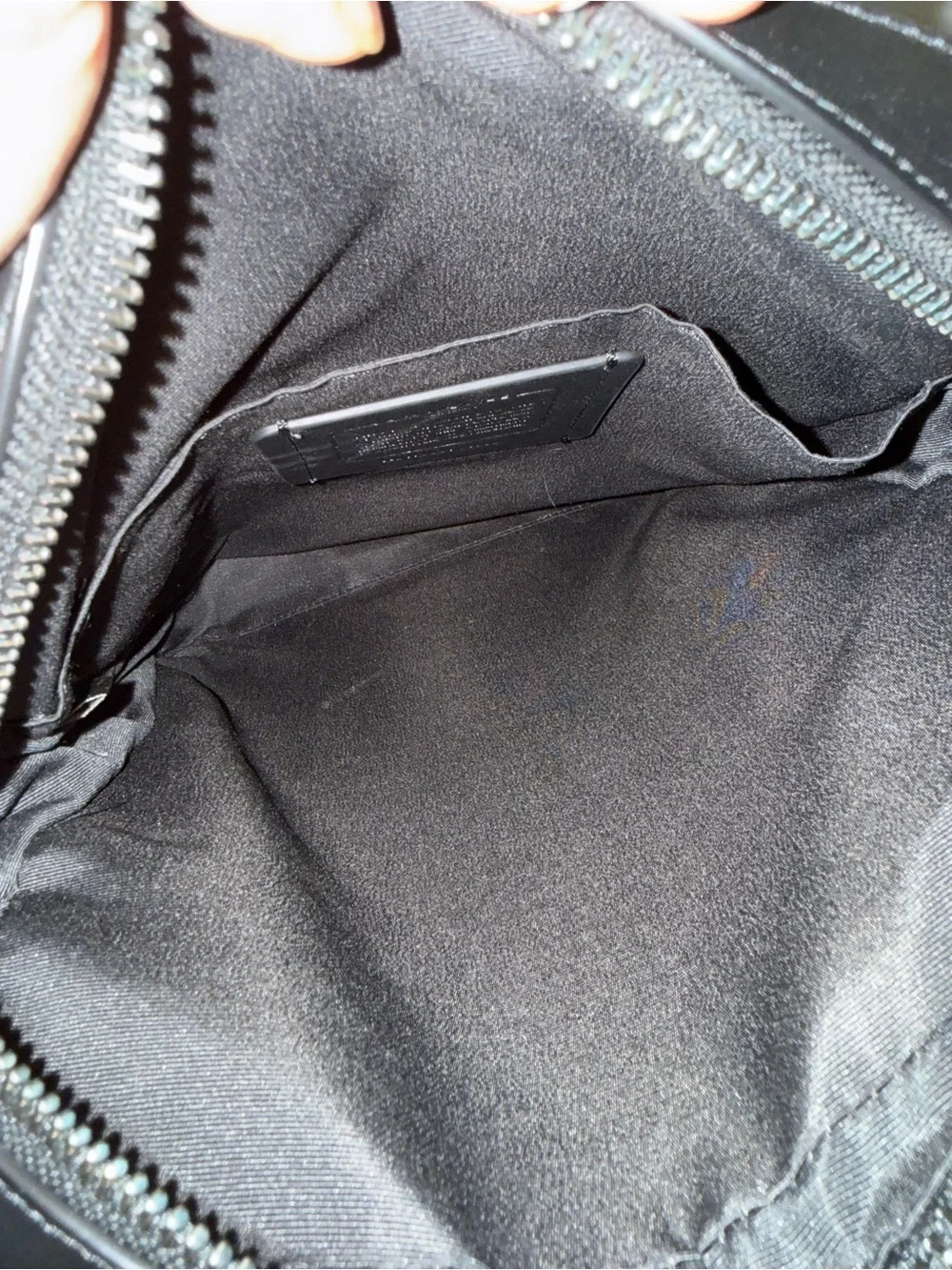 Coach Black Embossed Signature Leather Messenger Bag